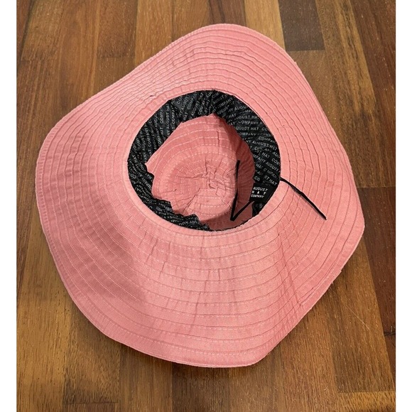 August Hat Company Packable Sun Beach Garden Hat Pink Polyester Wide Brim - Picture 2 of 7